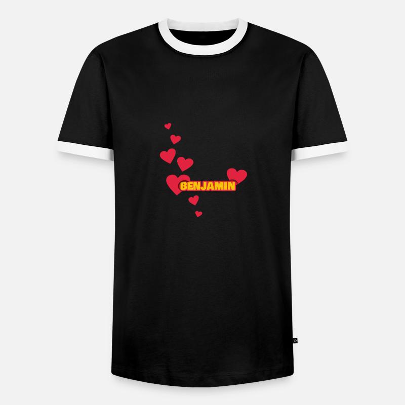 Benjamin - Männer Kontrast-T-Shirt - Schwarz/Weiß
