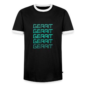 Geschenk für Gerrit - Männer Kontrast-T-Shirt - Schwarz/Weiß - Vorne - AI Model Female 172 light (172cm) & AI Model Male 178 light (178cm)