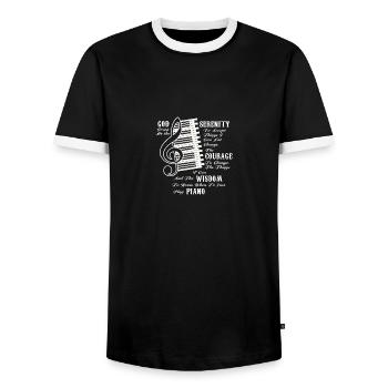Prière de Sérénité Piano Piano Organiste - T-shirt contrasté Homme - noir/blanc - Devant - AI Model Female 172 light (172cm) & AI Model Male 178 light (178cm)