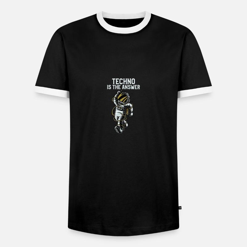 Techno Is The Answer - Männer Kontrast-T-Shirt - Schwarz/Weiß