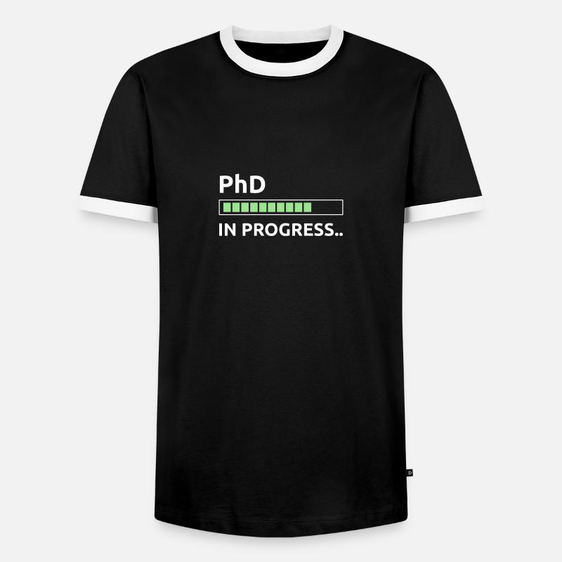 PhD in progress - Men's Ringer Shirt - black/white