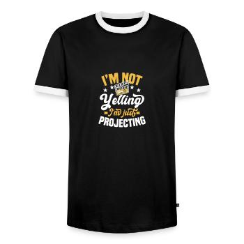 Theater Motiv für Theaterschauspieler - Männer Kontrast-T-Shirt - Schwarz/Weiß - Vorne - AI Model Female 172 light (172cm) & AI Model Male 178 light (178cm)