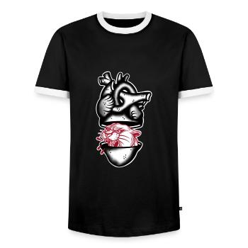 Heart Panthere black and red - T-shirt contrasté Homme - noir/blanc - Devant - AI Model Female 172 light (172cm) & AI Model Male 178 light (178cm)