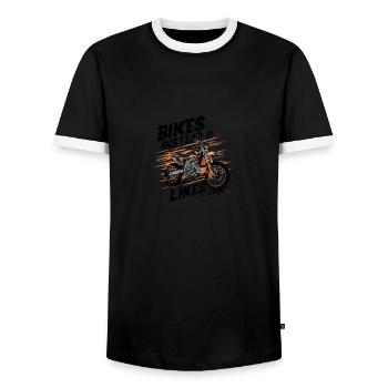 Conception de moto de motocross enduro - T-shirt contrasté Homme - noir/blanc - Devant - AI Model Female 172 light (172cm) & AI Model Male 178 light (178cm)