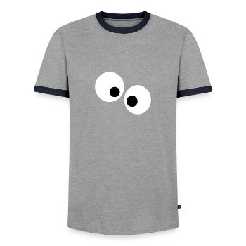 Lustige Augen - Männer Kontrast-T-Shirt - Grau/Navy  - Vorne - AI Model Female 172 light (172cm) & AI Model Male 178 light (178cm)