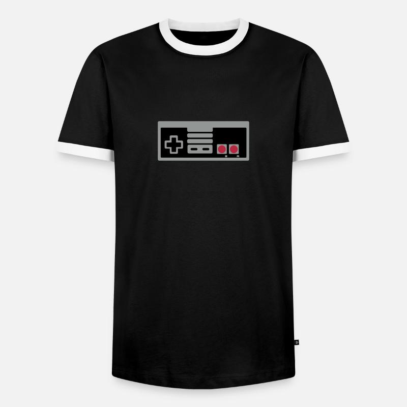 Super Retro Controller - Männer Kontrast-T-Shirt - Schwarz/Weiß