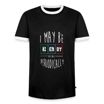 Periodic table - Men's Ringer Shirt - black/white - Front - AI Model Female 172 light (172cm) & AI Model Male 178 light (178cm)