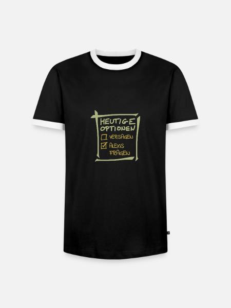 Alexis - Männer Kontrast-T-Shirt - Schwarz/Weiß