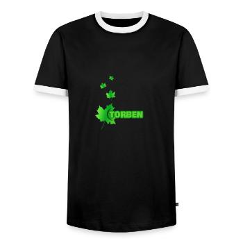 Torben - Männer Kontrast-T-Shirt - Schwarz/Weiß - Vorne - AI Model Female 172 light (172cm) & AI Model Male 178 light (178cm)