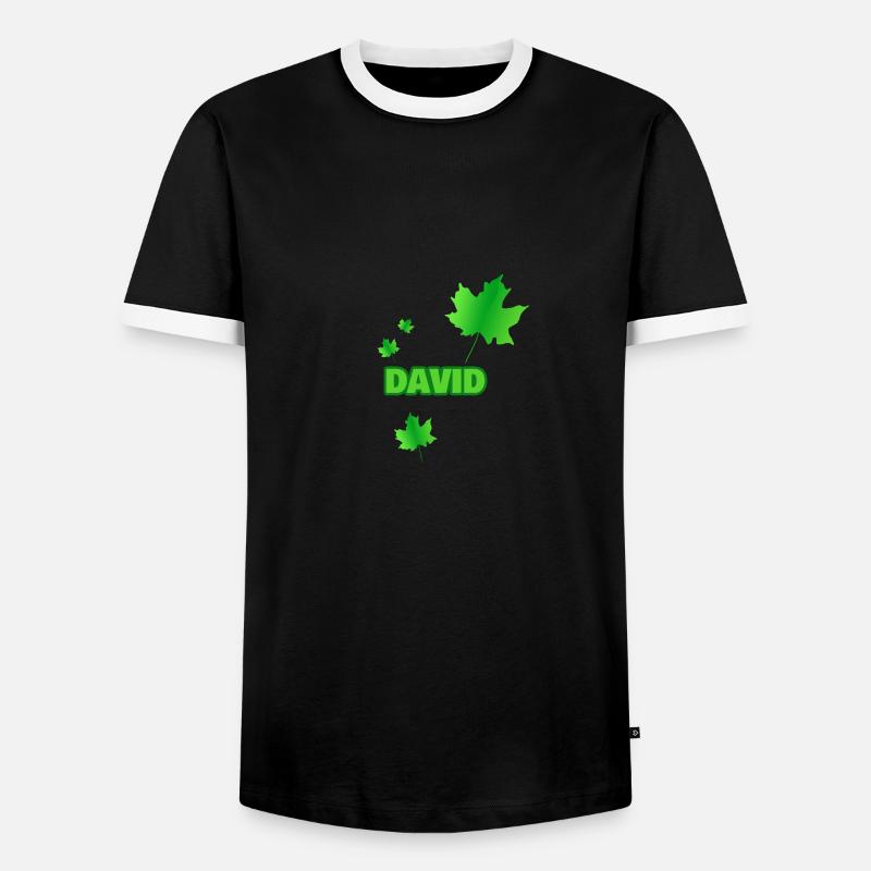 Tree David - Men's Ringer Shirt - black/white