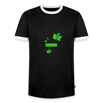 Geschenk für Diego - Männer Kontrast-T-Shirt - Schwarz/Weiß - Vorne - AI Model Female 172 light (172cm) & AI Model Male 178 light (178cm)