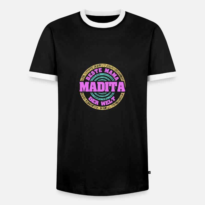 Mutter Madita - Männer Kontrast-T-Shirt - Schwarz/Weiß