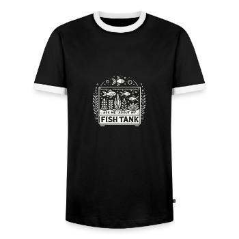 Fragen Sie mich nach meinem Aquarium - Männer Kontrast-T-Shirt - Schwarz/Weiß - Vorne - AI Model Female 172 light (172cm) & AI Model Male 178 light (178cm)