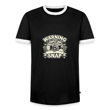 Warnung - Jeden Moment könnte ich ausrasten - Männer Kontrast-T-Shirt - Schwarz/Weiß - Vorne - AI Model Female 172 light (172cm) & AI Model Male 178 light (178cm)