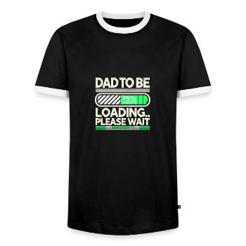 Papa wird geladen Bitte warten - Männer Kontrast-T-Shirt - Schwarz/Weiß - Vorne - AI Model Female 172 light (172cm) & AI Model Male 178 light (178cm)