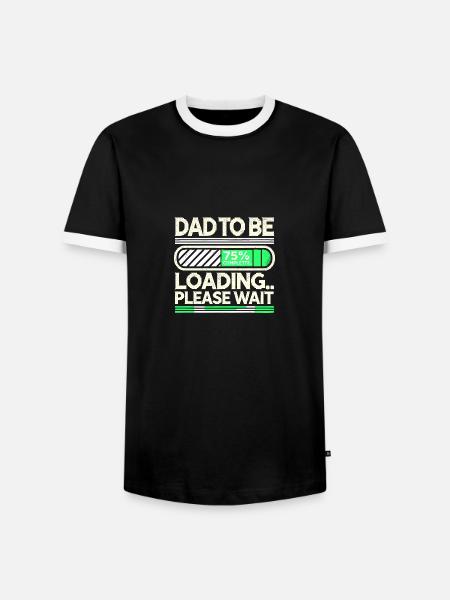Papa wird geladen Bitte warten - Männer Kontrast-T-Shirt - Schwarz/Weiß