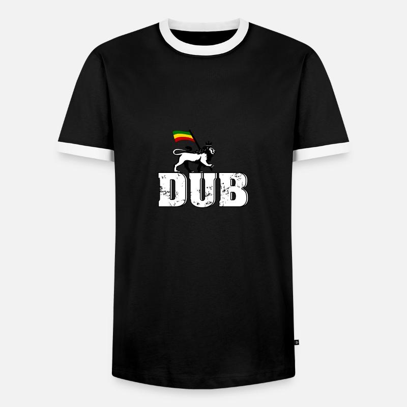 Dub Reggae Lion - Men's Ringer Shirt - black/white