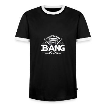 Ich will nur bumsen - Männer Kontrast-T-Shirt - Schwarz/Weiß - Vorne - AI Model Female 172 light (172cm) & AI Model Male 178 light (178cm)