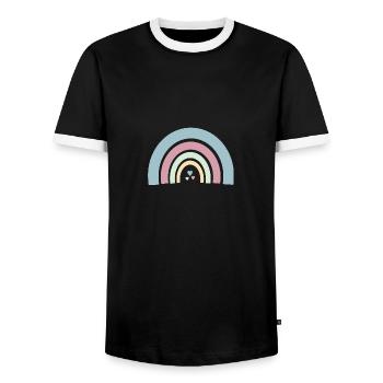 Rainbow - Men's Ringer Shirt - black/white - Front - AI Model Female 172 light (172cm) & AI Model Male 178 light (178cm)