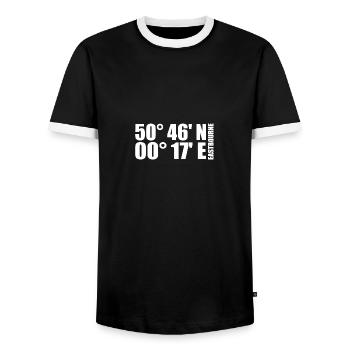 Coordonnées d’Eastbourne - T-shirt contrasté Homme - noir/blanc - Devant - AI Model Female 172 light (172cm) & AI Model Male 178 light (178cm)
