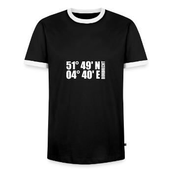 Coordonnées de Dordrecht - T-shirt contrasté Homme - noir/blanc - Devant - AI Model Female 172 light (172cm) & AI Model Male 178 light (178cm)