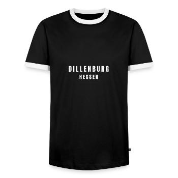 Dillenburg, Hesse - T-shirt contrasté Homme - noir/blanc - Devant - AI Model Female 172 light (172cm) & AI Model Male 178 light (178cm)