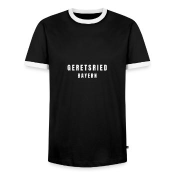 Geretsried, Bavaria - Men's Ringer Shirt - black/white - Front - AI Model Female 172 light (172cm) & AI Model Male 178 light (178cm)
