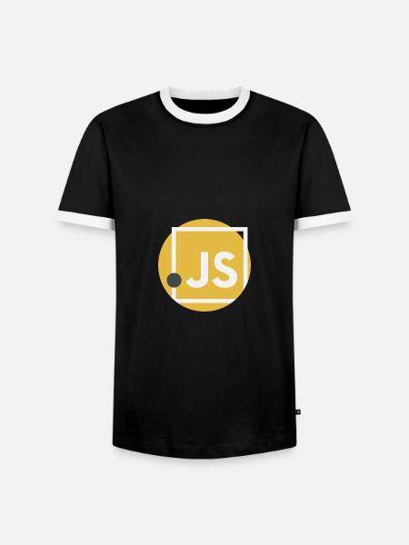 JavaScript Punkt JS - Männer Kontrast-T-Shirt - Schwarz/Weiß