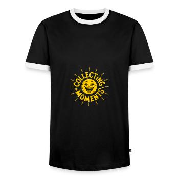 Sunny Summer Moments Vibes Summer Sun - Men's Ringer Shirt - black/white - Front - AI Model Female 172 light (172cm) & AI Model Male 178 light (178cm)