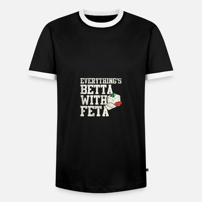 Everything's Betta with Feta - Men's Ringer Shirt - black/white