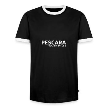 Coordonnées de Pescara - T-shirt contrasté Homme - noir/blanc - Devant - AI Model Female 172 light (172cm) & AI Model Male 178 light (178cm)
