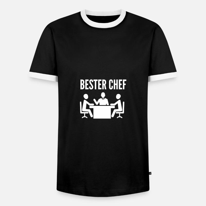 Bester Chef - Männer Kontrast-T-Shirt - Schwarz/Weiß