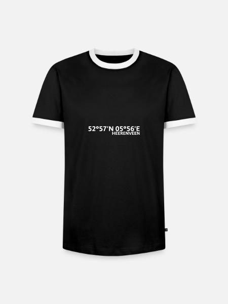 Coordonnées de Heerenveen - T-shirt contrasté Homme - noir/blanc