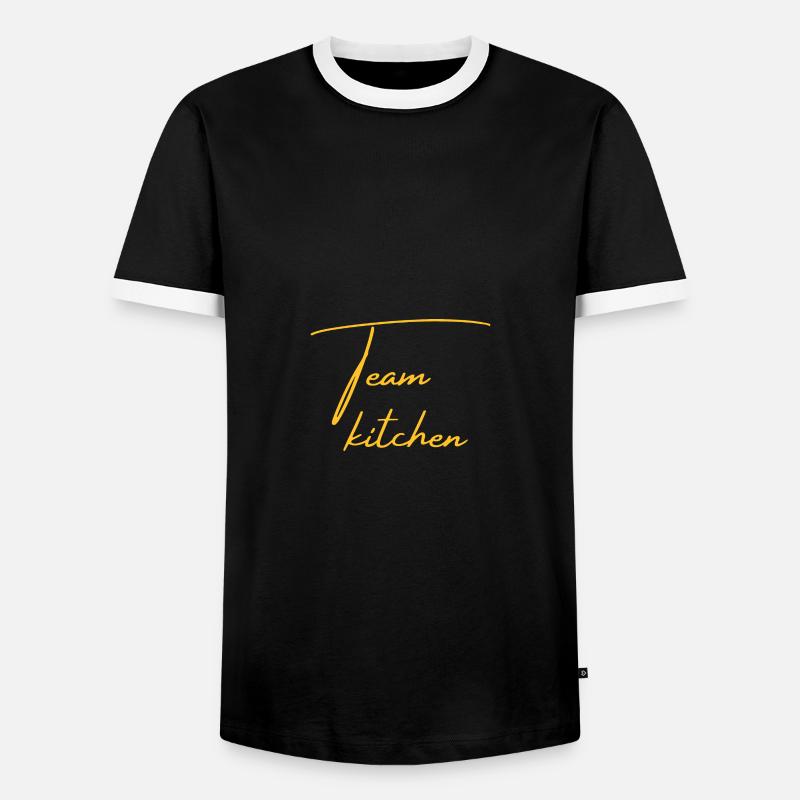 Team Kitchen - Men's Ringer Shirt - black/white