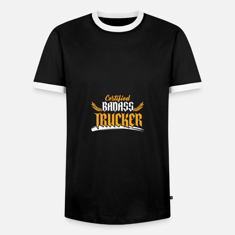 Badass Trucker Saying - Men's Ringer Shirt - black/white