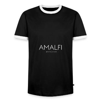 Amalfi, Italy, Salerno, Campania, Mediterranean Sea - Men's Ringer Shirt - black/white - Front - AI Model Female 172 light (172cm) & AI Model Male 178 light (178cm)