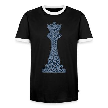 Chess Chess Piece Queen - T-shirt contrasté Homme - noir/blanc - Devant - AI Model Female 172 light (172cm) & AI Model Male 178 light (178cm)