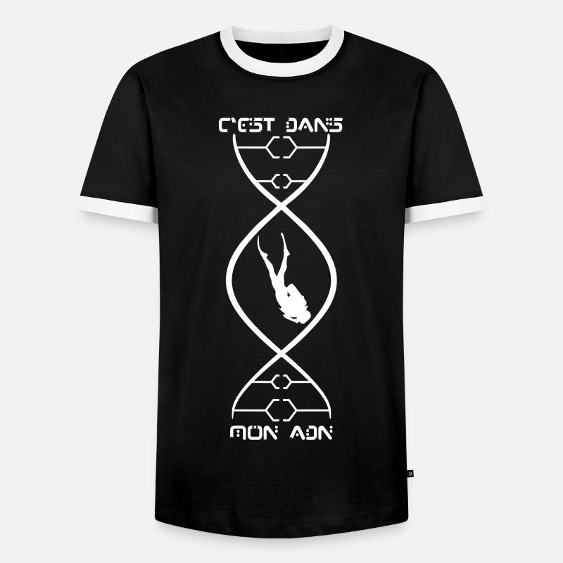 C'est dans mon ADN - T-shirt contrasté Homme - noir/blanc