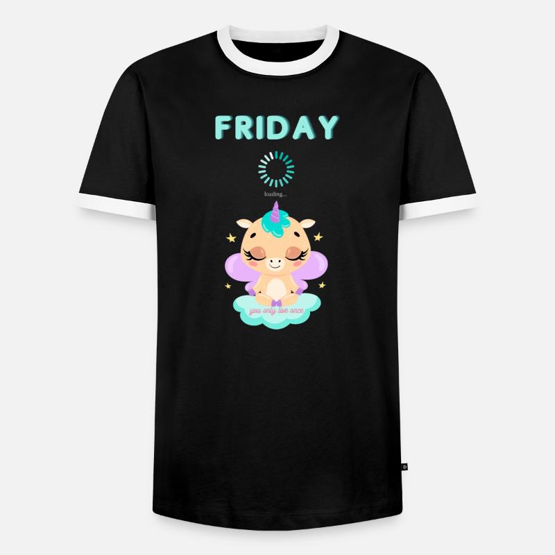 Friday loading, you only live once,Weekend - Männer Kontrast-T-Shirt - Schwarz/Weiß