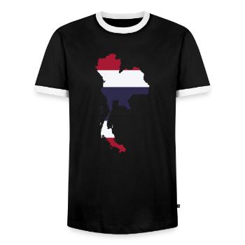 La Thaïlande - T-shirt contrasté Homme - noir/blanc - Devant - AI Model Female 172 light (172cm) & AI Model Male 178 light (178cm)