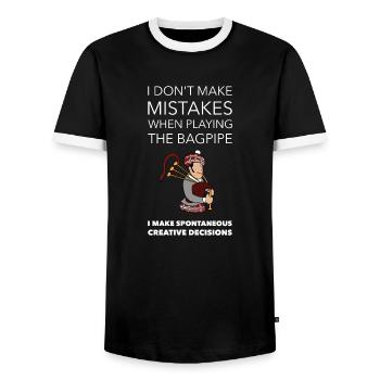 Schottland Dudelsack Bagpipe Musiker Geschenk - Männer Kontrast-T-Shirt - Schwarz/Weiß - Vorne - AI Model Female 172 light (172cm) & AI Model Male 178 light (178cm)