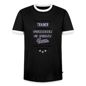 Bester Trainer Shirt - Männer Kontrast-T-Shirt - Schwarz/Weiß - Vorne - AI Model Female 172 light (172cm) & AI Model Male 178 light (178cm)