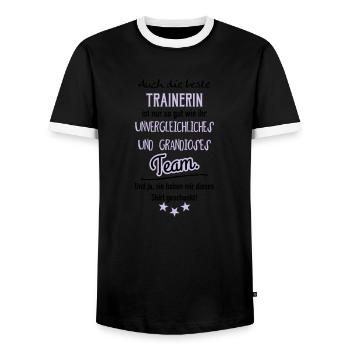 Beste Trainerin Shirt - Männer Kontrast-T-Shirt - Schwarz/Weiß - Vorne - AI Model Female 172 light (172cm) & AI Model Male 178 light (178cm)