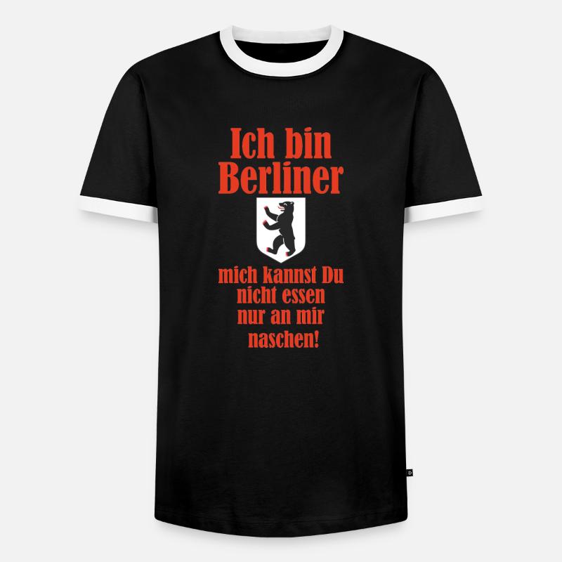 Ich bin ein Berliner - Männer Kontrast-T-Shirt - Schwarz/Weiß