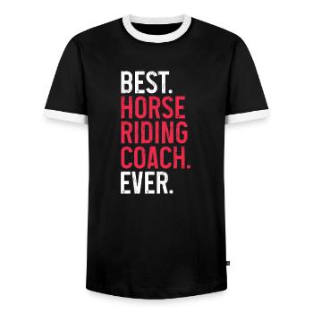 horse riding Design for a horse riding fans - Männer Kontrast-T-Shirt - Schwarz/Weiß - Vorne - AI Model Female 172 light (172cm) & AI Model Male 178 light (178cm)