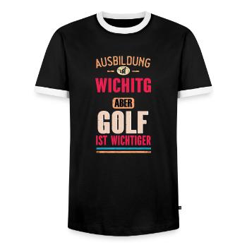 Lustiges Sprüche Design Golf Cooler Spruch - Männer Kontrast-T-Shirt - Schwarz/Weiß - Vorne - AI Model Female 172 light (172cm) & AI Model Male 178 light (178cm)