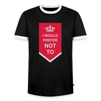 Je préfère ne pas - T-shirt contrasté Homme - noir/blanc - Devant - AI Model Female 172 light (172cm) & AI Model Male 178 light (178cm)