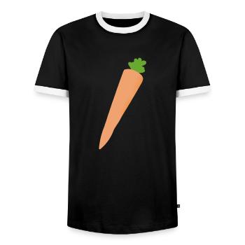 Carrot Carrot Vegetable Health Vegan Gift - Men's Ringer Shirt - black/white - Front - AI Model Female 172 light (172cm) & AI Model Male 178 light (178cm)
