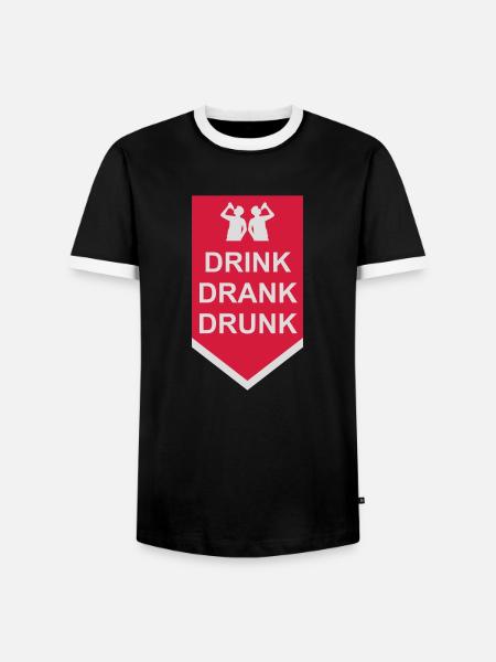 drink drank drunk Zitat - Männer Kontrast-T-Shirt - Schwarz/Weiß