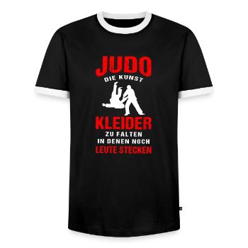 Kampfsport Kampfkunst Martial Arts Judo - Männer Kontrast-T-Shirt - Schwarz/Weiß - Vorne - AI Model Female 172 light (172cm) & AI Model Male 178 light (178cm)